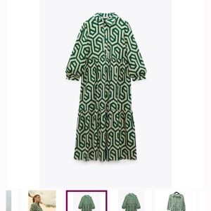 Zara “cult” dress Geometric Green SzL